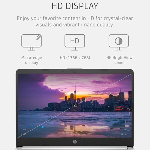 HP 14 Laptop • Back to School Limited Edition with Microsoft 365 • 4-Core Intel CPU • 16GB RAM • 1.6TB Storage (128GB OnBoard + 512GB P500 Portable SSD + 1T OneDrive) • Natural Silver • Win 11