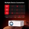 【Netflix-Officially-Licensed】TMY Mini Projector with WiFi and bluetooth, 1080P Full HD Portable Projector, Movie Projector Compatible with TV Stick Smartphone/HDMI/USB, indoor & outdoor use