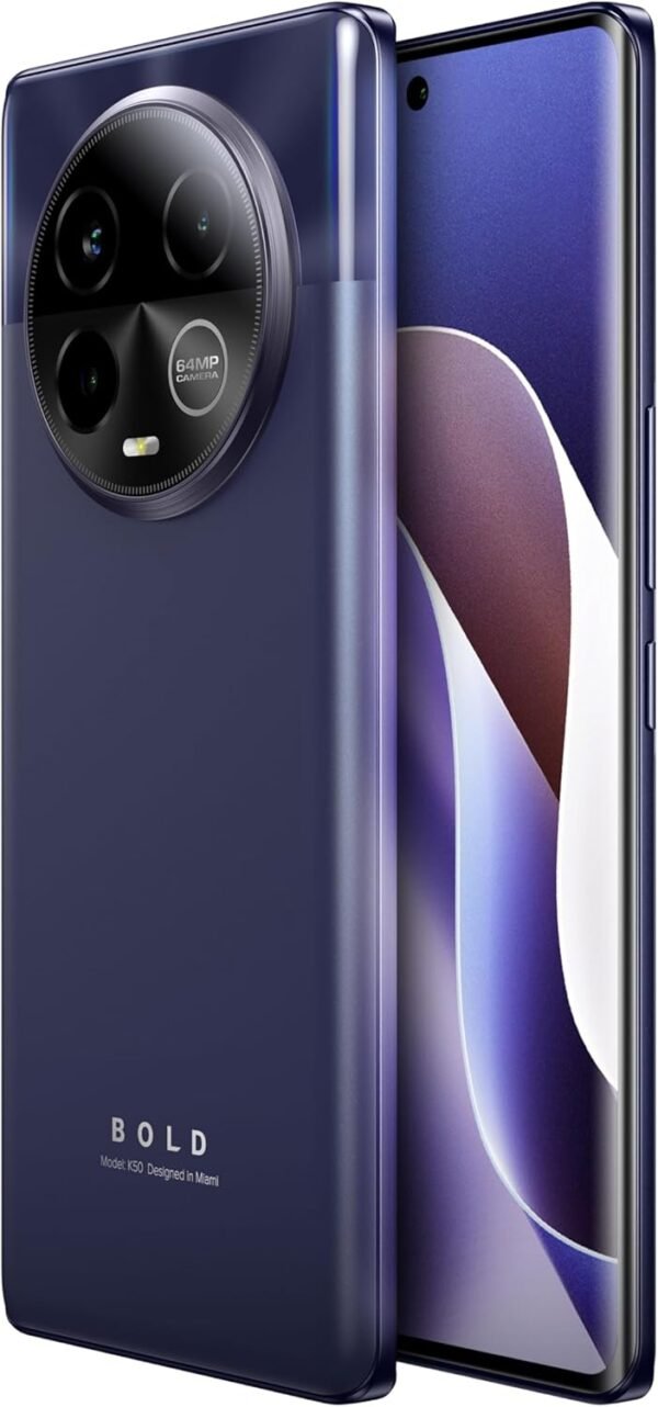 Bold K50 | 5G| 2024 | 3-Day Battery | Unlocked | 6.7” FHD+ 3D AMOLED | 256/8GB | Triple 64MP Camera | US Version | US Warranty | Purple