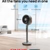 Dreo Fan For Bedroom, Standing Fan for Home, 120°+105° Smart Oscillating Pedestal Fans with Wi-Fi/Voice Control, 100ft Quiet Circulator Fan, DC Motor, 6 Modes, 8 Speeds, 37-43'' Adjustable Height
