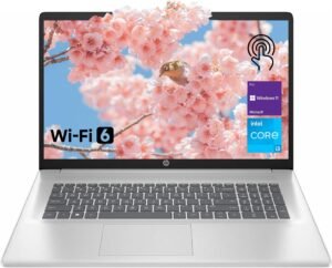 HP High-Performance 17.3" Laptop, 17.3" HD+ Touchscreen, 8-Cores Intel i3-N305, 32GB RAM, 128GB eMMC + 1TB PCIe SSD, Webcam, HDMI, Numeric Keypad, Wi-Fi 6, Windows 11 Pro, Silver