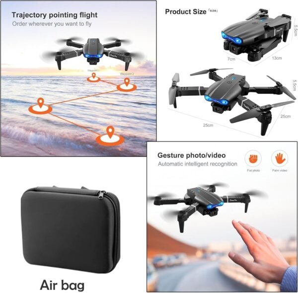 FPV Drone with 1080P Dual HD Cameras Upgraded Version RC Quadcopter for Adults and Kids, Beginner WiFi RC Drone Live Video, One Key Take Off/Land