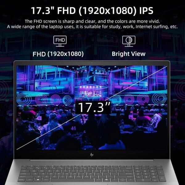 HP Envy Business AI Laptop, 17.3" FHD Touchscreen, Intel Core Ultra 7 155H, 64GB DDR5 RAM, 2TB SSD, Numeric Keypad, HDMI, Webcam, Backlit Keyboard, Wi-Fi 7, Windows 11 Pro, Grey