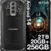 DOOGEE Blade 10 Ultra (2025) Rugged Smartphone, 20GB RAM+256GB ROM Rugged Phone Unlocked Android 14,6.56''90Hz Display,50MP Camera, IP68/IP69K Waterproof Phones, Face ID/NFC/GPS/OTG
