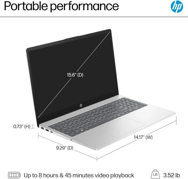 HP 15.6" Touchscreen Business & Student Laptop Computer, 16GB RAM 512GB SSD, 10-Cores Intel Core i5, Windows 11 Pro Laptop with Microsoft Office Lifetime Suite, PLUSERA Earphones, Silver