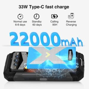 DOOGEE V MAX Plus(2024) 5G Rugged Smartphone,22000mAh 36GB+512GB,200MP+32MP+20MP Night Vision Rugged Cell Phone,Android 14 Rugged Phone,6.58" FHD+120Hz IPS Screen,IP68/IP69K Waterproof Phone,NFC/OTG