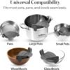 Kitchen Gizmo Snap N' Strain - Silicone Pasta Strainer Clip-On for Pots and Pans - Heat Resistant Colander for Vegetables and Noodles - Kitchen Gadgets for Cooking - Space-Saving Design - Grey