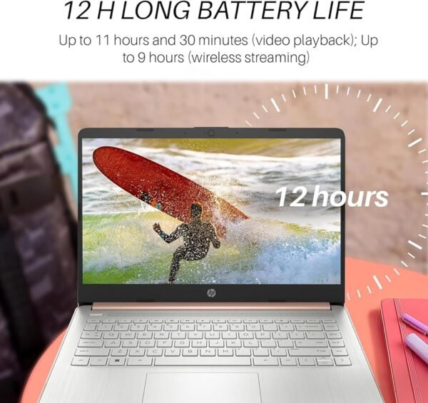 HP-Laptops 14inch-Rose Gold Windows 11-32GB RAM - 192GB Storage - Microsoft 365 - Quad-core Intel Celeron N4120 - USB Type-C - SD Card Reader - 13Hours Battery Life - Wireless-AC - HDMI