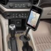 WeatherTech CupFone with Extension – Adjustable, Universal Cup Holder Cell Phone Mount Car & Truck Accessory – Best Design for iPhone & Smartphone Charging – Black Plastic Knobs