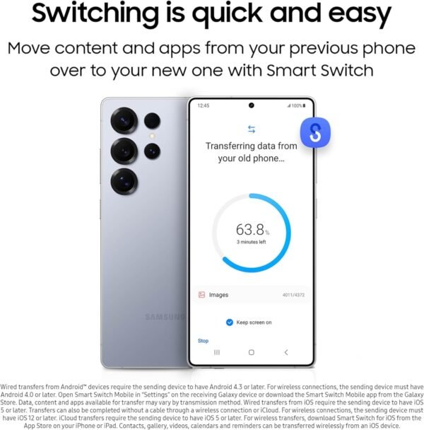 SAMSUNG Galaxy S25 Ultra Cell Phone, 512GB, AI Smartphone, Unlocked Android, AI Camera, Fast Processor, Long Battery Life, 2025, Titanium Whitesilver