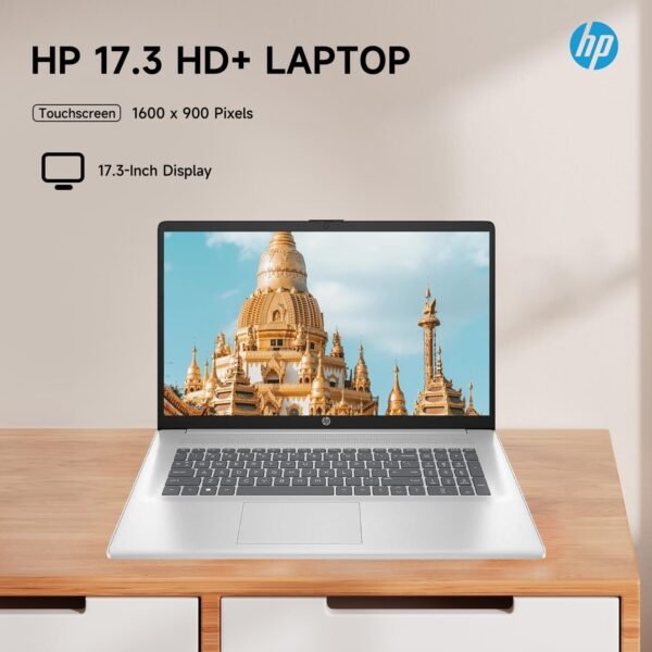 HP Business 17.3" Touchscreen Laptop, 8-Cores Intel Core i3-N305, 16GB RAM, 128GB eMMC + 1TB SSD, Webcam, HDMI, Wi-Fi 6, Windows 11 Pro, Silver