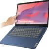Lenovo Chromebook 14 Touchscreen Laptop (14" FHD Touch Display, 8-Core MediaTek Kompanio 520, 4GB RAM, 128GB Storage (64GB eMMC+64GB SD)), Webcam, 13-Hrs Long-Battery Life, Chrome OS, Abyss Blue