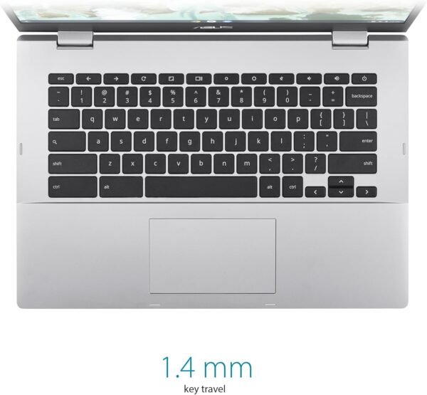 ASUS Chromebook CX1, 14" FHD, Intel® Celeron N4500 Processor, 64GB Storage, 4GB RAM, ChromeOS, Transparent Silver, CX1400CKA-AS44F
