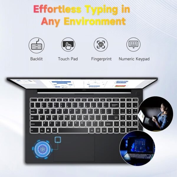 NIMO 15.6 FHD IPS Business Laptop Computer, 12th Gen Intel Core i3-1215U (6 Cores, Up to 4.4GHz, Beat i5-1135G7), 32GB RAM, 1TB SSD, Fingerprint, Backlit Keyboard, Wi-Fi 6, Win 11, Gray