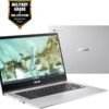 ASUS Chromebook CX1, 14" FHD, Intel® Celeron N4500 Processor, 64GB Storage, 4GB RAM, ChromeOS, Transparent Silver, CX1400CKA-AS44F