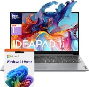 Lenovo Essential Laptop | Ideapad 1i | 12GB RAM | 15.6" FHD Display | 512GB PCIe+128GB eMMc Storage | 1 Yr Office 365 + Lenovo ADP | Intel Dual-Cores Processor | HDMI | Wi-Fi 6 | Win 11 Home | Gray