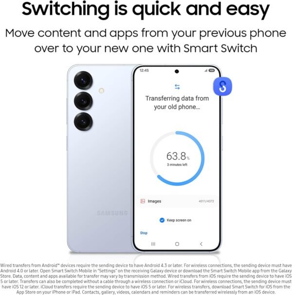 SAMSUNG Galaxy S25 Cell Phone, 128GB AI Smartphone, Unlocked Android, AI Camera, Fast Processor, ProScaler Display, Long Battery Life, 2025, US 1 Yr Manufacturer Warranty, Silver Shadow