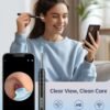 Ear Wax Removal Tool Camera, Ear Cleaner with Camera, 1296P HD Ear Scope, 6 LED Lights and 12 Ear Picks, Earwax Removal with Otoscope, Jet Black