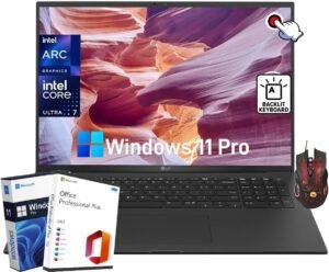 LG Gram 17 Business Laptop - 17" WQXGA Touchscreen, Intel Ultra 7-155H, Intel Arc Graphics, 32 GB RAM, 4 TB SSD, WiFi 6E, Win 11 Pro, with MS Office Lifetime License, Bundle with Accessories