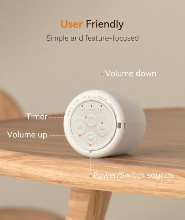 Dreamegg Portable White Noise Machine - Travel Sound Machine for Sleep, Features Powerful Battery, Egg-Sized, 16 Nature Sounds, Timer, Sound Machine for Baby Adults Office Privacy Home Gift