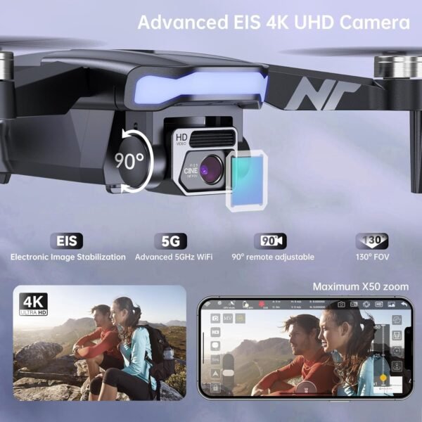 N11 PRO GPS Drone with Camera for Adults 4K UHD, 90 Min Long Flight Time, Long Control Range, Auto Return, Follow Me, Brushless Motor, 5G FPV RC Quadcopter for Beginners