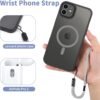 CACOE Phone Lanyard 2 Pcs-1 Pcs Adjustable Neck Strap,1 Pcs Wrist Strap,2 Pcs Pads,Universal Crossbody Multifuctional Cell Phone Lanyards Compatible with Most Smartphones(Gray)