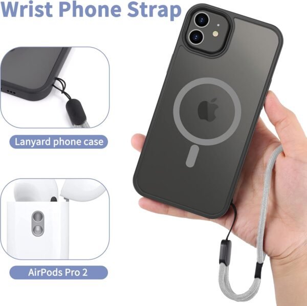 CACOE Phone Lanyard 2 Pcs-1 Pcs Adjustable Neck Strap,1 Pcs Wrist Strap,2 Pcs Pads,Universal Crossbody Multifuctional Cell Phone Lanyards Compatible with Most Smartphones(Gray)