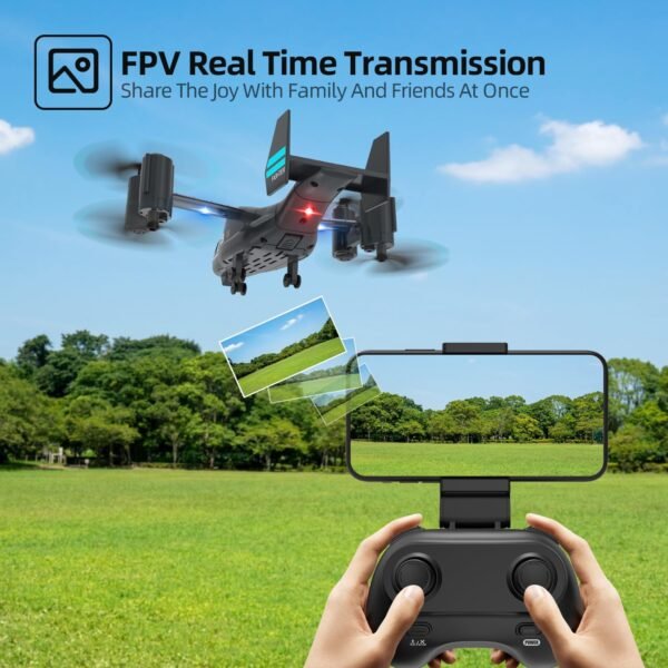 LM19-A Drone with Camera for Beginners, WiFi Live Video Remote Control Drones for Kids 8-12, Easy & Ready to Fly RC Plane, HD RC Quadcopter Gift Toy for Boys, FPV Drones for Adults, 2 Batteries
