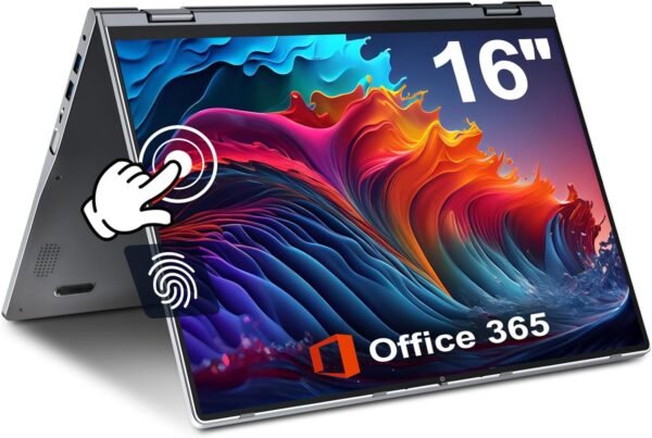 jumper 2 in 1 Laptop, 16 inch Convertible Laptop Computer with IPS FHD 360 Degree Touchscreen, 1152GB Storage, 32GB RAM, Fingerprint Reader, Backlit Keyboard, Celeron N5095, 53.2WH