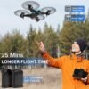 Drone with 1080P Camera for Beginners, 2025 𝑵𝑬𝑾 Foldable Drone with Upgrade Altitude Hold, Gestures Selfie, Waypoint Fly, Headless Mode, 3D Flip, One Key Start, 3 Speed Mode, Circle Fly, 2 Batteries