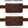 Genuine Leather Horizontal Phone Holster for Men, Horizontal Cell Phone Holder for Belt w/Magnet Closures, Handcrafted Cellphone Case for iPhone and Smartphones