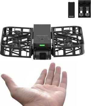 X1 Self-Flying Camera, Pocket-Sized Drone HDR Video Capture, Palm Takeoff, Intelligent Flight Paths, Follow-Me Mode, Foldable Action Camera with Hands-Free Control Black (Combo)