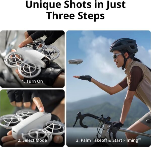 DJI Neo Three-Battery Combo, Mini Drone with 4K UHD Camera for Adults, 135g Self Flying Drone that Follows You, Palm Takeoff, Subject Tracking, QuickShots, Stabilized Video (Controller-Free)