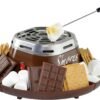 Nostalgia Tabletop Indoor Electric S'mores Maker - Smores Kit With Nostalgia Tabletop Indoor Electric S'mores Maker - Smores Kit With Marshmallow Roasting Sticks and 4 Trays for Graham Crackers, Chocolate, and Marshmallows - Movie Night Supplies - Brown