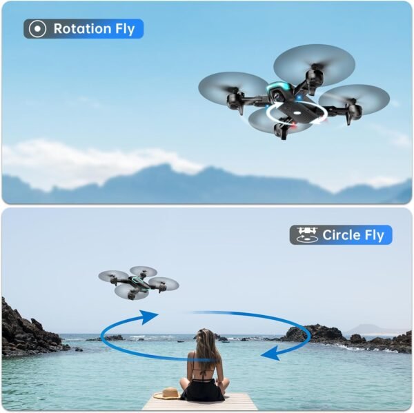Drone with 1080P Camera for Beginners, 2025 𝑵𝑬𝑾 Foldable Drone with Upgrade Altitude Hold, Gestures Selfie, Waypoint Fly, Headless Mode, 3D Flip, One Key Start, 3 Speed Mode, Circle Fly, 2 Batteries