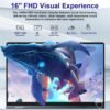 jumper 2 in 1 Laptop, 16 inch Convertible Laptop Computer with IPS FHD 360 Degree Touchscreen, 1152GB Storage, 32GB RAM, Fingerprint Reader, Backlit Keyboard, Celeron N5095, 53.2WH