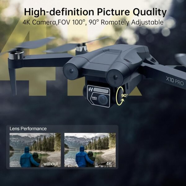 CHUBORY X10 PRO GPS Drone with Camera for Adults 4K UHD, 90 Min Long Flight Time,3280 FT Long Control Range, Auto Return, Follow Me, Brushless Motor, 5G FPV RC Quadcopter for Beginners(