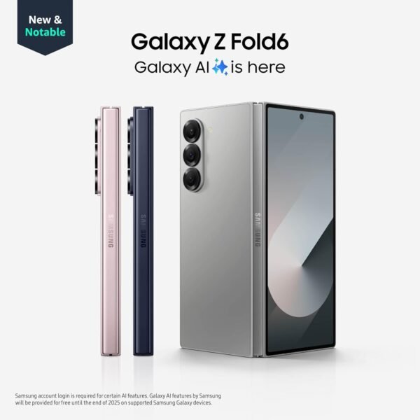 SAMSUNG Galaxy Z Fold 6 AI Cell Phone, 512GB Unlocked Android Smartphone, Circle to Search, Handsfree Live Interpreter, AI Photo Edits, Large Screen, 2024,US 1 Yr Manufacturer Warranty, Pink
