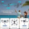 Remote Control FPV Drone with 1080P Camera for Kids and Adults Beginners, Foldable Quadcopter with Carrying Case, Adjustable Len, Gestures Selfie, Brushless Motor, Altitude Hold, 3D Flips, Voice Control, One Key Take Off/ Land, Waypoint Fly, Optical Flow Positioning, RC Toys Gifts for Boys Girls