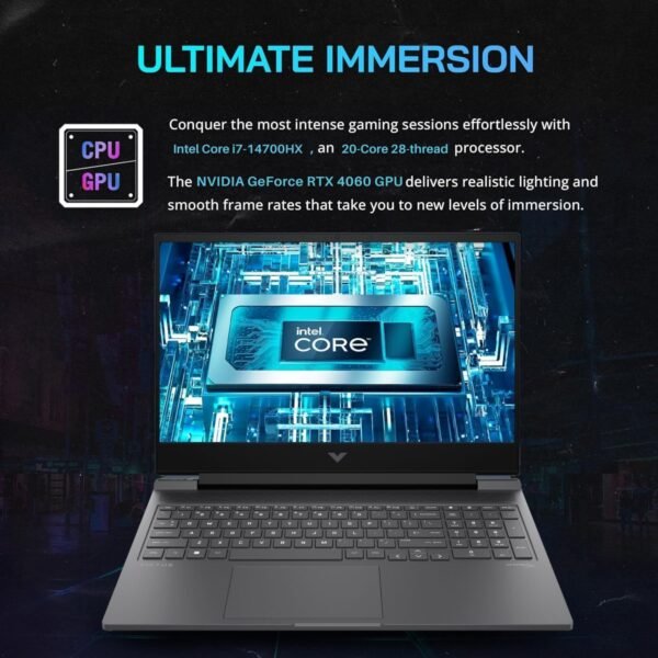 HP Victus 16.1" FHD 144Hz i7 RTX 4060 Gaming Laptop, 16.1" FHD 144Hz, Intel i7-14700HX (Beats i9-13900H), NVIDIA GeForce RTX 4060, 64GB DDR5 RAM, 1TB SSD, W11H, with 512GB External SSD Bundle