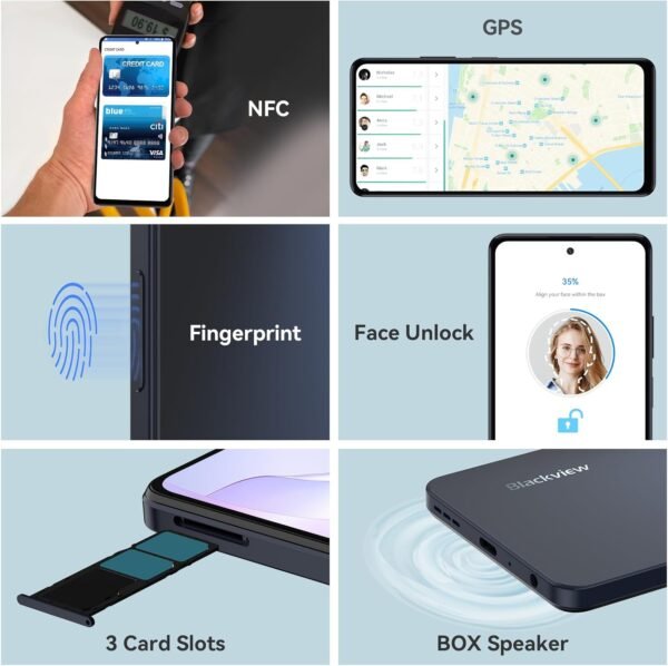 Blackview Shark8 Unlocked Android Phones, 16GB+256GB/SD 2TB Smart Phone, Octa-Core Helio G99 6nm, Android 13 Smartphones, 120Hz 6.78" FHD+, 5000mAh+33W, 64MP Camera, NFC/Fingerprint, 4G Dual SIM Phone