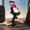 WeatherTech CupFone with Extension – Adjustable, Universal Cup Holder Cell Phone Mount Car & Truck Accessory – Best Design for iPhone & Smartphone Charging – Black Plastic Knobs