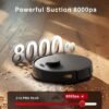 Yeedi C12 PRO Plus Robot Vacuum and Mop, 8000Pa Strong Suction, Vibrating Mopping, 7-Week Dust Storage, Bagless Dust Container, ZeroTangle Brush, Black