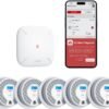 X-Sense Smart Smoke Detector Carbon Monoxide Detector Combo, Battery-Operated (Not AC Hardwired) Interconnected Combination Smoke Carbon Monoxide Detector, 5 Detectors with 1 Base Station, SC07-MR51
