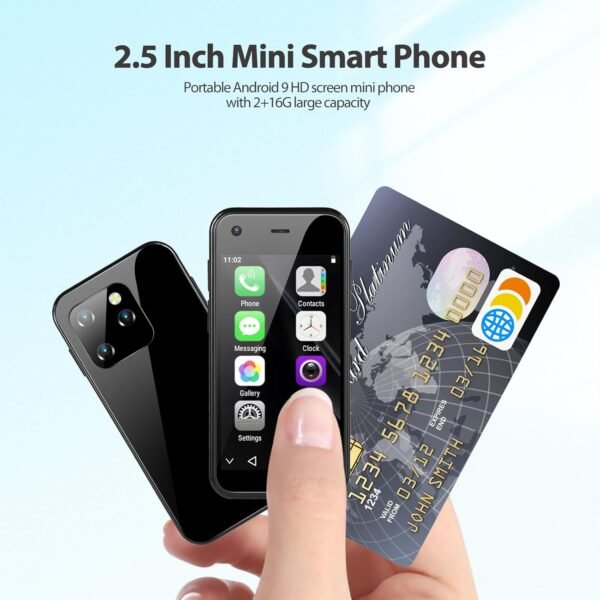 Mini Phone, 2.5 Inch 3G Mini Smartphone 2GB RAM 16GB ROM Backup Cellphone Lightweight 5MP Student Cellphone Unlocked Quad Core