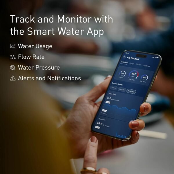 Moen 900-001 Flo Smart Water Monitor and Automatic Shutoff Sensor, Wi-Fi Water Leak Detector for 3/4-Inch Diameter Pipe