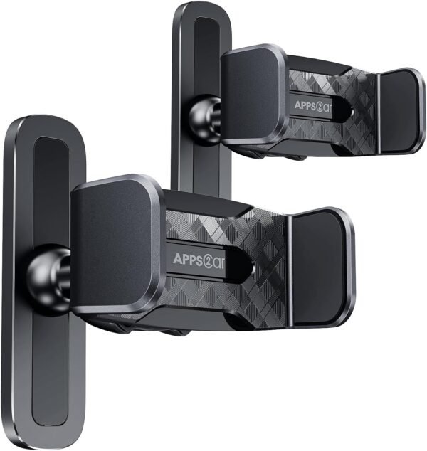 APPS2Car [2 Pack] Gym Magnetic Phone Holder, 360 Adjustable, Compatible with 4.7-6.5" Smartphones, Alloy Base and Joint, Black