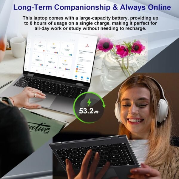 jumper 2 in 1 Laptop, 16 inch Convertible Laptop Computer with IPS FHD 360 Degree Touchscreen, 1152GB Storage, 32GB RAM, Fingerprint Reader, Backlit Keyboard, Celeron N5095, 53.2WH