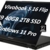 ASUS Vivobook S 16 Flip 2-in-1 Laptop (16" FHD+ Touchscreen, Intel 14-Core i9-13900H, 40GB RAM, 2TB SSD, IST Stylus) for Creator, Photographer, Designer, Backlit KB, Win 11 Pro w/AI Copilot, Black
