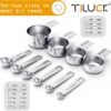 TILUCK Stainless Steel Measuring Cups & Spoons Set, Cups and Spoons,Kitchen Gadgets for Cooking & Baking (Medium)